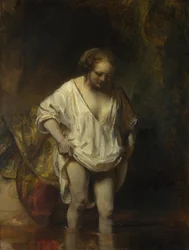 Frau badet in einem Bach, 1654